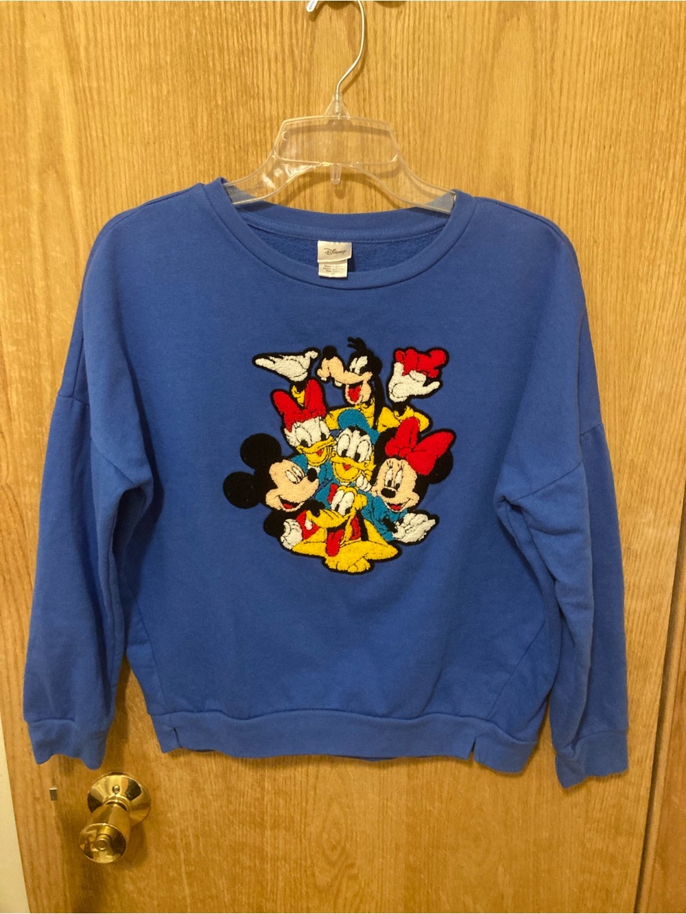Vintage-inspired Disney Royal Blue Mickey & Friends fleece top sz M